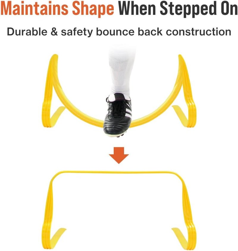 Japard Ultra Durable Agility Hurdles for Athletes of All Skill Levels, 6pcs of 7.8 inch Tall Hurdles, Bright Yellow Color, Made of Durable, Composite Materials, Easy to Set up & Transport - Image 4